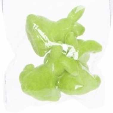 3x paashaasjes/konijntjes figuurtjes groen 5 cm