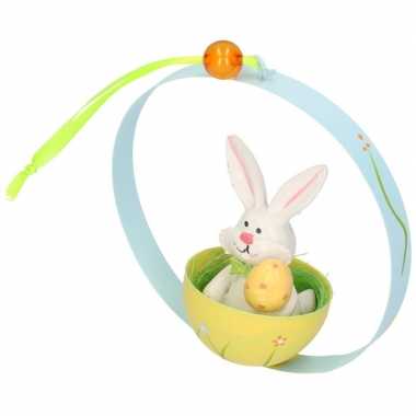 Paashaas in ei hangertje blauw