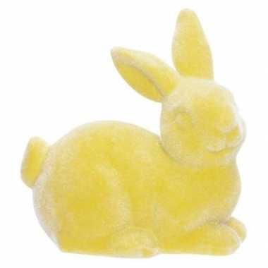 Paashaasjes/konijntjes figuurtjes geel 9 cm