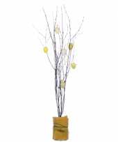 3x bosjes pasen versiering paastakjes bruin 75 cm van echt hout