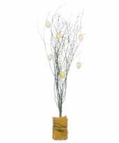 3x bosjes pasen versiering paastakjes groen 115 cm van echt hout