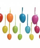 48x paasversiering paasdecoratie gekleurde eieren