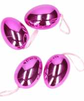 4x paarse paaseieren plastic 6 cm
