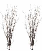 5x bosje pasen versiering paastakjes bruin 75 cm van echt hout