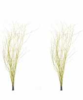 5x bosje pasen versiering paastakjes geel 75 cm van echt hout