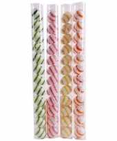 Hangdecoratie paaseieren oranje wit gestreept 12 stuks