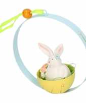 Paashaas in ei hangertje blauw