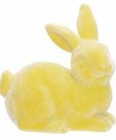 Paashaasjes konijntjes figuurtjes geel 6 cm